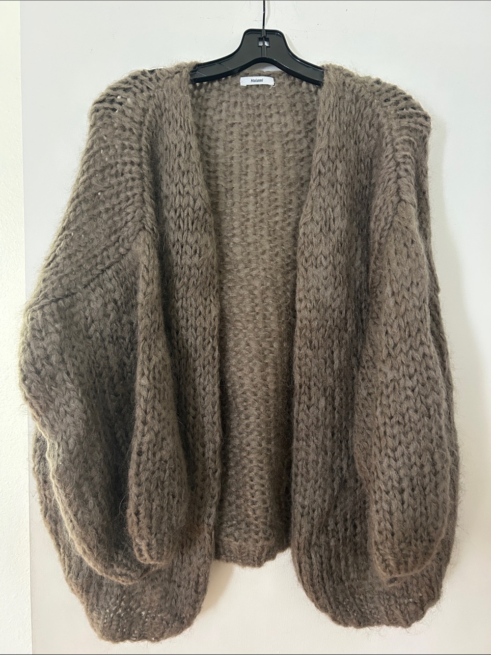 Maiami Brown Chunky Open Cardigan Sweater